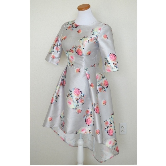 Chi Chi London Dresses & Skirts - Chi Chi London Floral Hi Low Midi Dress 3/4 Sleeve